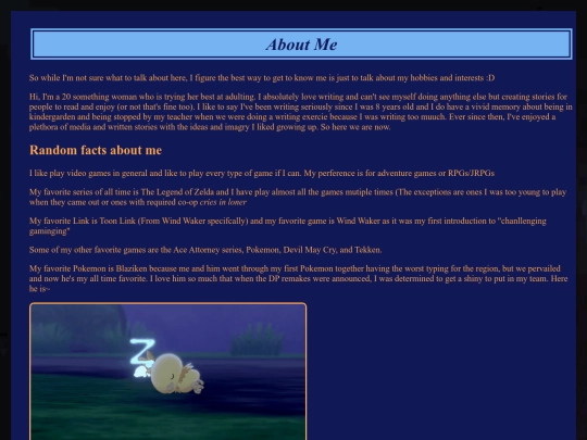 Aboutmepage screenshot