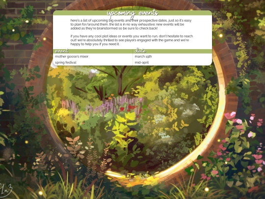 events screenshot