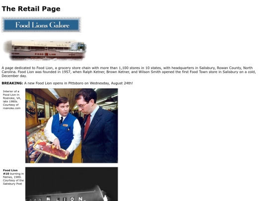 TheRetailPage/FoodLionsGalore screenshot