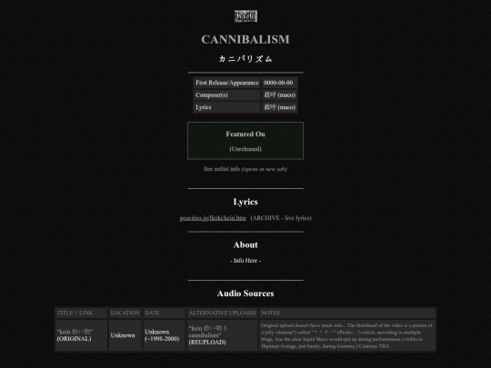 discography/cannibalism screenshot