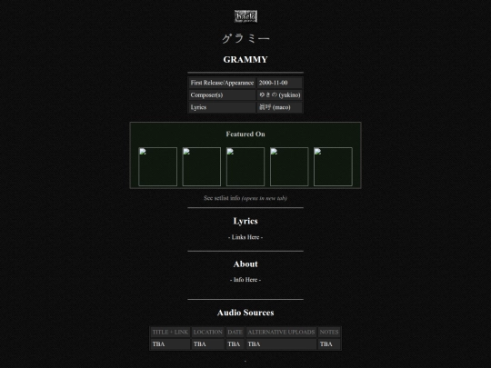 discography/grammy screenshot