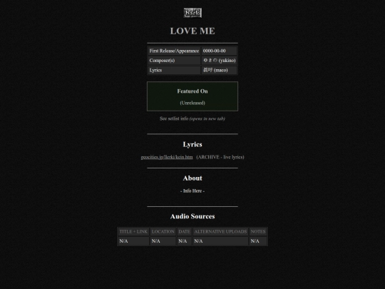 discography/loveme screenshot