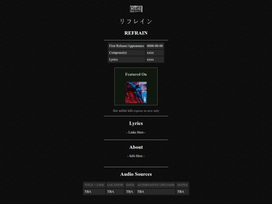discography/refrain screenshot