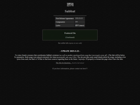 discography/sabbat screenshot