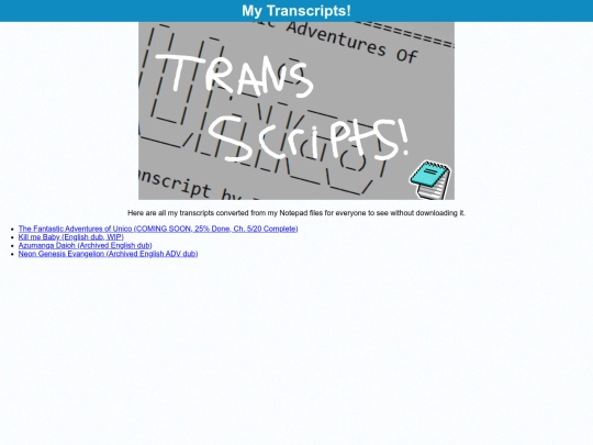 transcripts_home screenshot