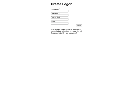 login screenshot