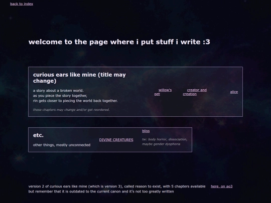 writings-main screenshot