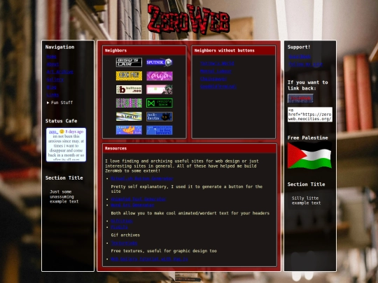 links screenshot