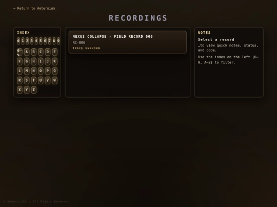 aeternium/recordings screenshot