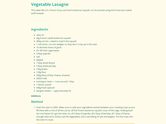 vegetable-lasagne screenshot