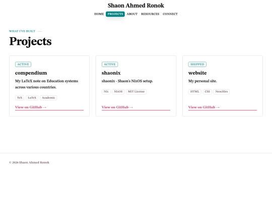 projects screenshot