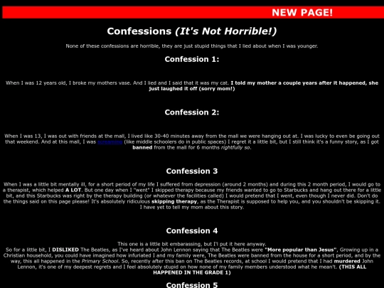 Confessions screenshot
