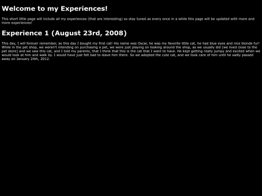 experiences screenshot