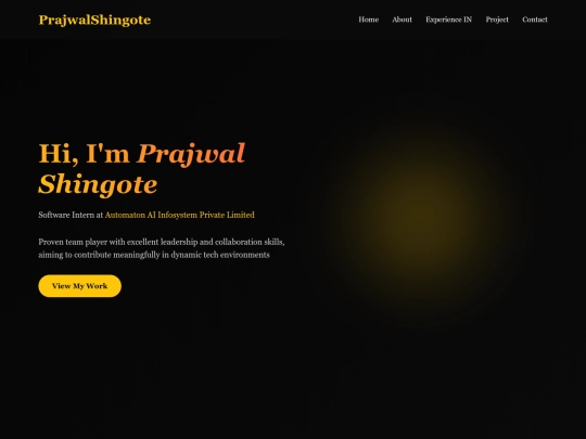 Prajwal/protfolio screenshot