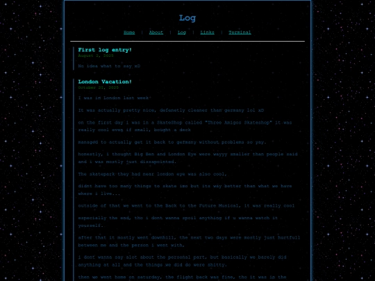 log screenshot