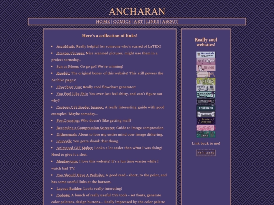 links screenshot