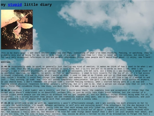 diary screenshot