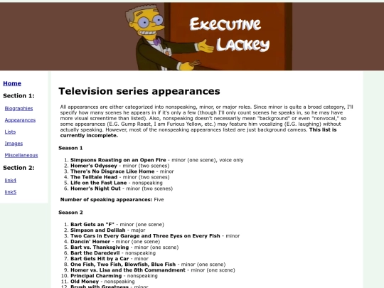 SeriesAppearances screenshot
