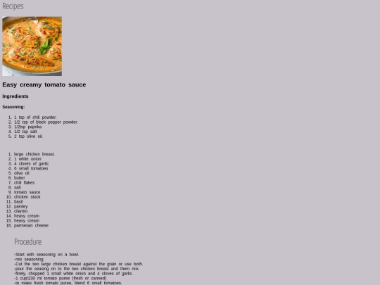 my website/recipe2 screenshot