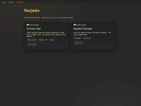 projects screenshot
