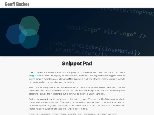 work/snippet-pad screenshot