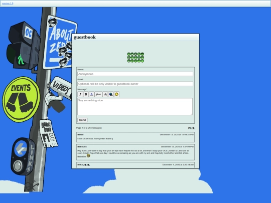 guestbook screenshot