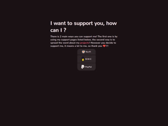 support screenshot