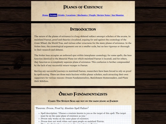 dnd/Arcana/Planes of Existence screenshot