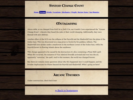 dnd/Arcana/System Change Event screenshot