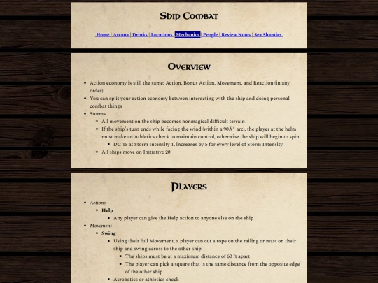 dnd/Mechanics/Ship Combat screenshot