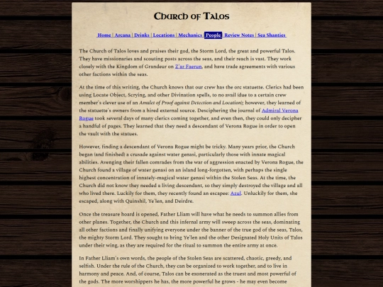 dnd/People/Church of Talos screenshot