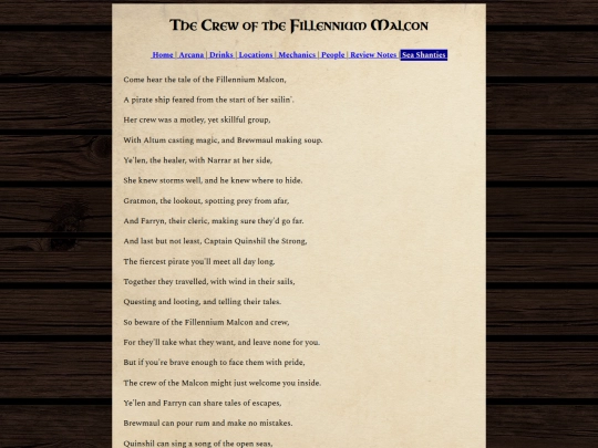 dnd/Sea Shanties/The Crew of the Fillennium Malcon screenshot