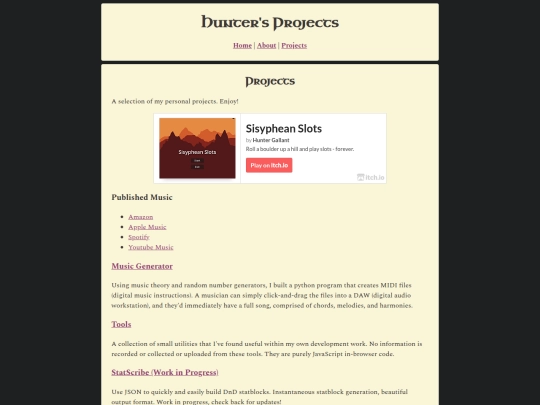 projects screenshot