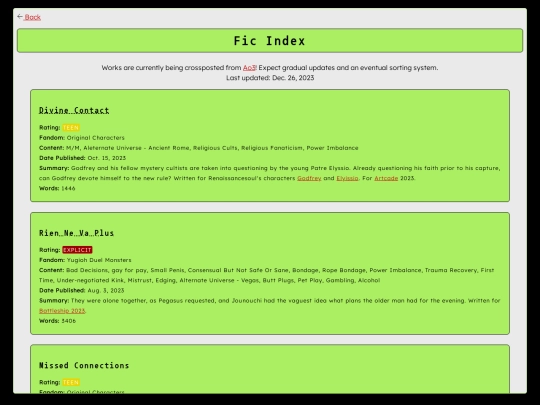 fics/fic_index screenshot