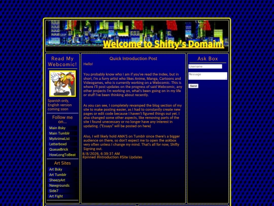 Blog screenshot