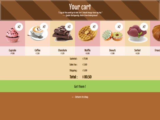 cart screenshot