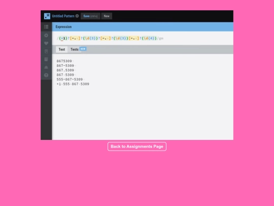 video/regularexpressions screenshot