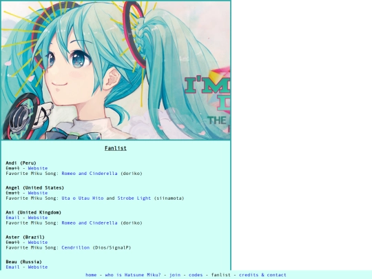 fanlist/fanlisting screenshot