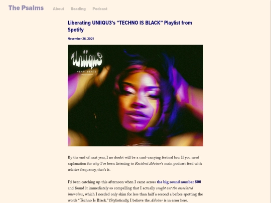 2021/Liberating UNIIQU3‘s “TECHNO IS BLACK” Playlist from Spotify — The Psalms (12_8_2021 10_25_20 AM) screenshot