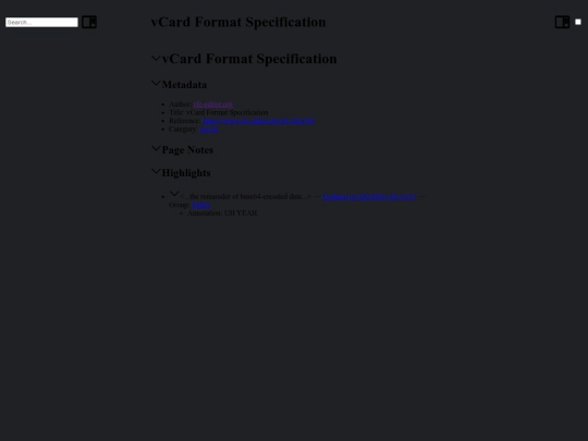 annotation/rfc-editor.org/vcard-format-specification screenshot