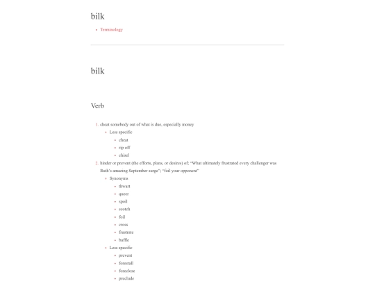 bear/vocabulary/bilk screenshot