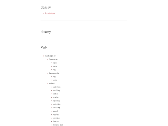 bear/vocabulary/descry screenshot