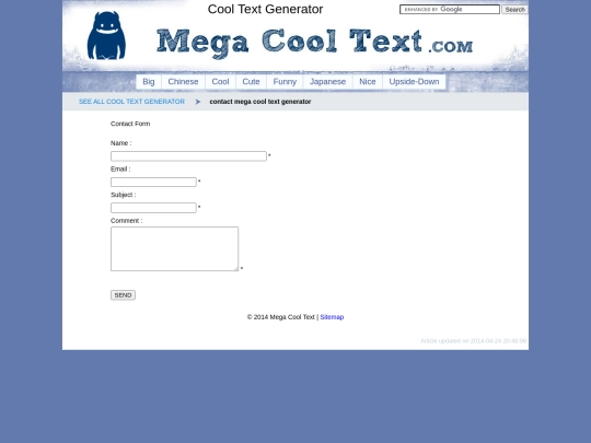 cool/contact-mega-cool-text-generator screenshot