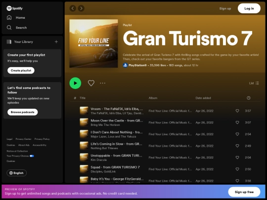 gt7spotify screenshot