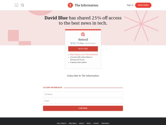 information screenshot