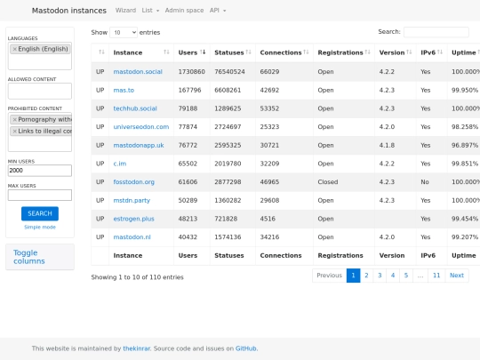 instance screenshot