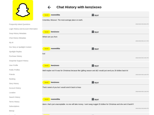 snapchat/html/chat_history/subpage_kenzixoxo screenshot