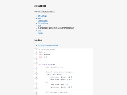 squares screenshot