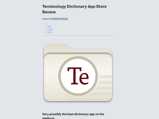 terminology screenshot