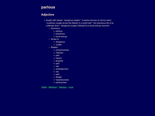vocabulary/parlous screenshot